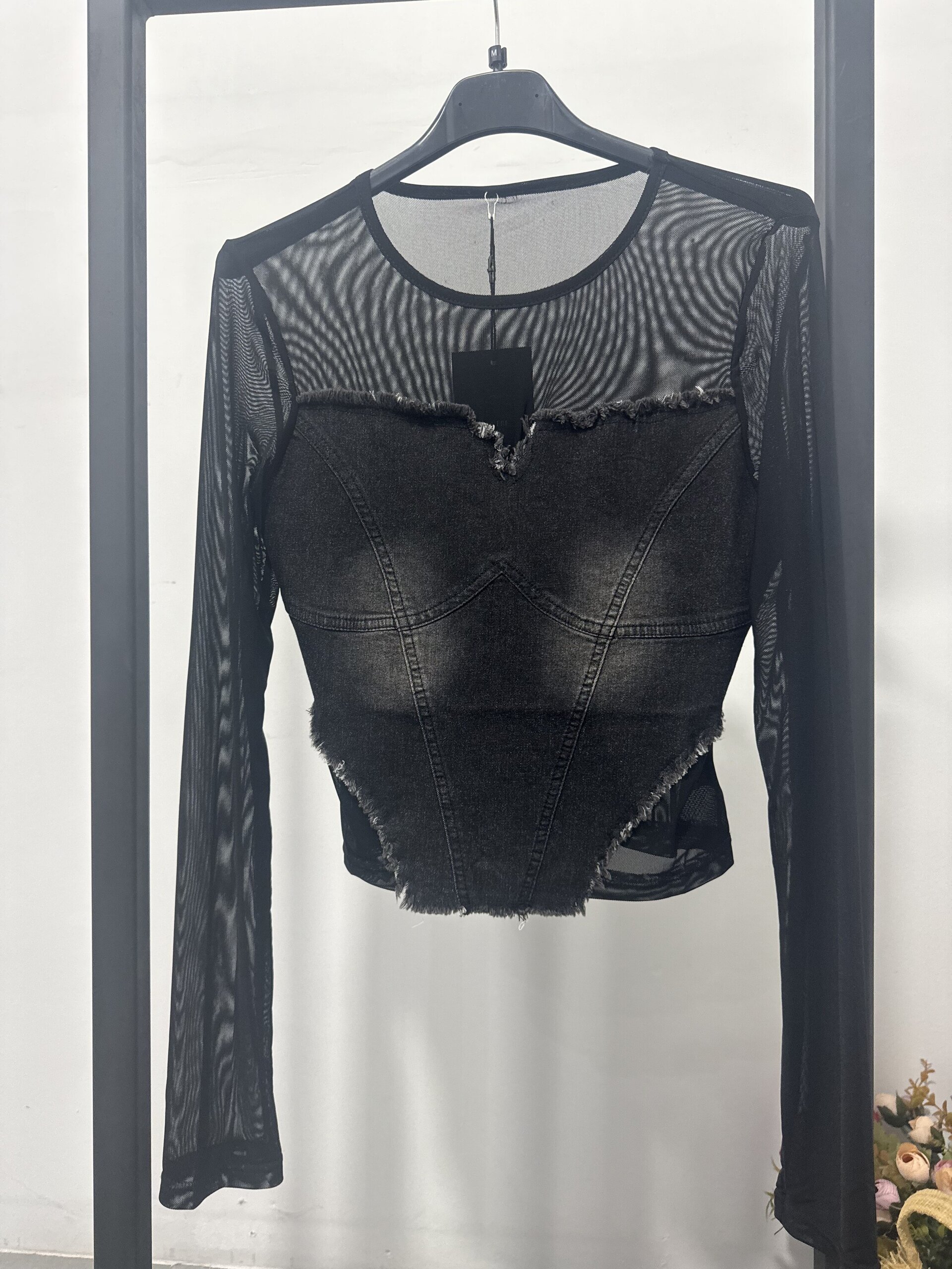 CAMISETA CROP JEANS - 1